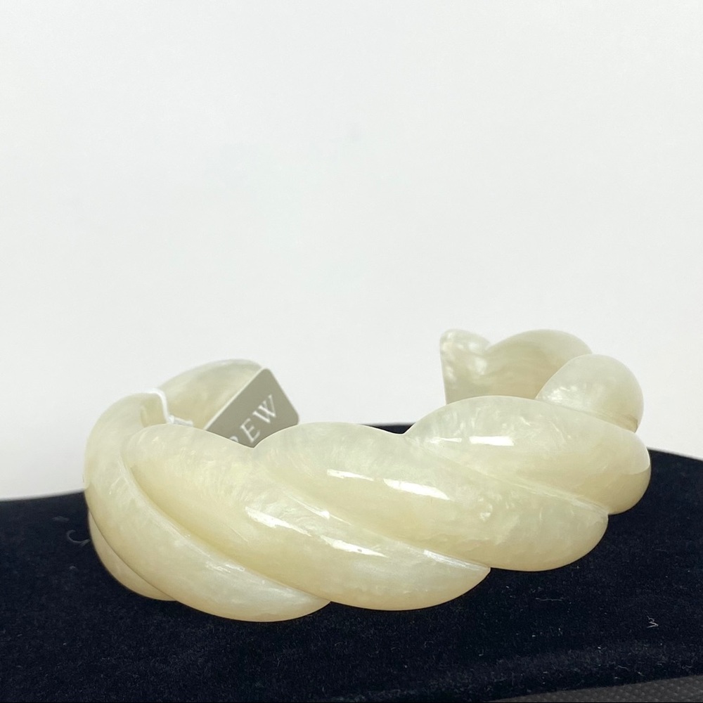 J. Crew Carved Resin Cuff Bracelet Cream - Picture 2 of 6